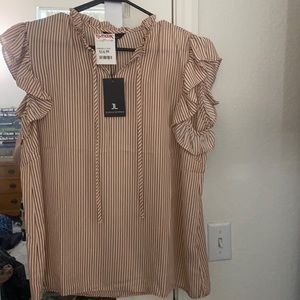 Pink & Black striped blouse
